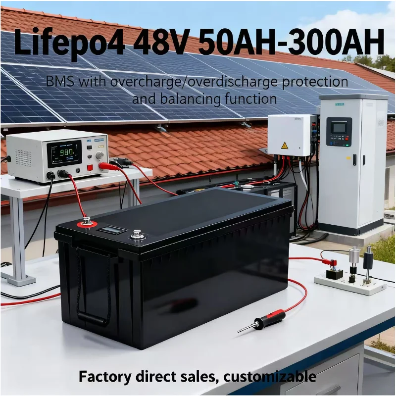 72V 60Ah Lifepo4 Battery Pack - 48V LiFePO4-batterijpakket 50/100/150/200/300Ah - Bluetooth-bewaking, diepe