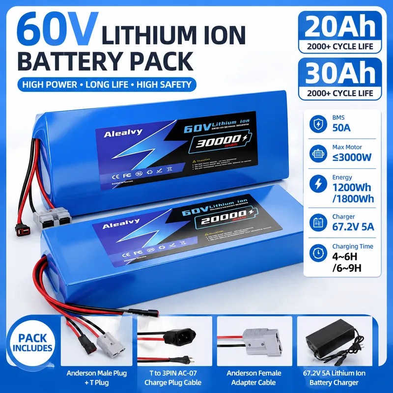 60V 30Ah Electric Scooter Battery - 60V 20AH 30AH 21700 lithiumbatterijpakket voor