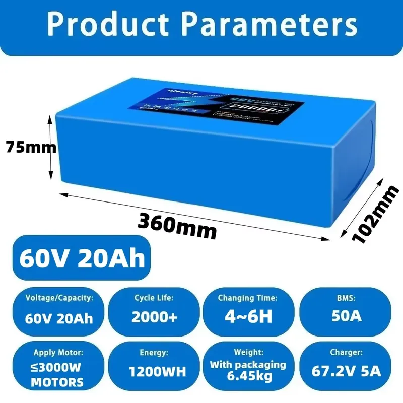   60V 20AH 30AH 21700 lithiumb - 60V 30Ah Electric Scooter Battery recensie en prijs