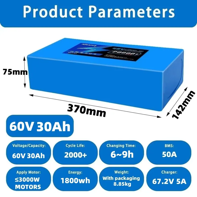   60V 20AH 30AH 21700 lithiumb - 60V 30Ah Electric Scooter Battery recensie en prijs