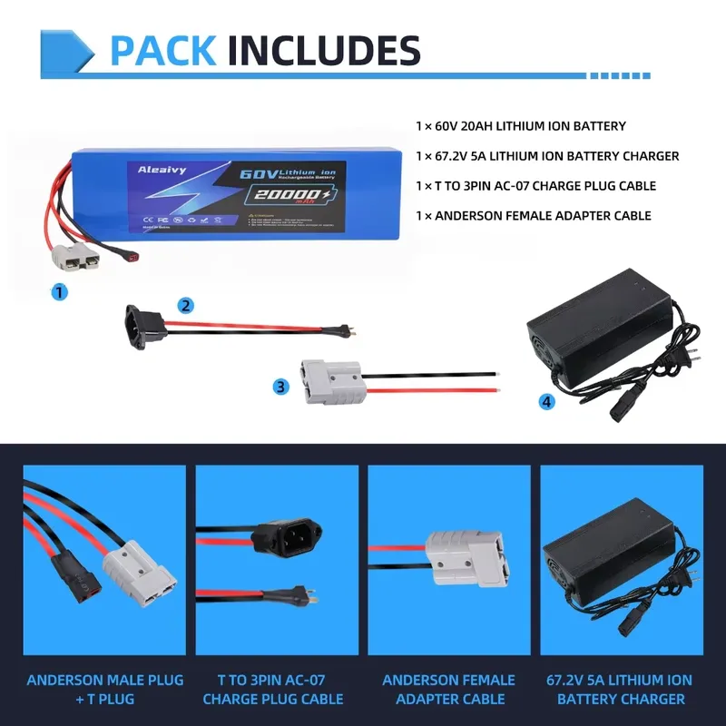   60V 20AH 30AH 21700 lithiumb - 60V 30Ah Electric Scooter Battery recensie en prijs